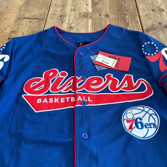NWT Ultra Game Philadelphia 76ers Sixers Baseball NBA Basketball Jersey - Picture 4 of 10